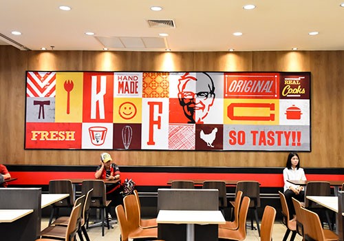 Inside a KFC restaurant