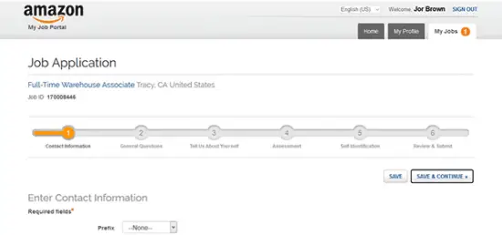 Amazon Job Application - Apply Online