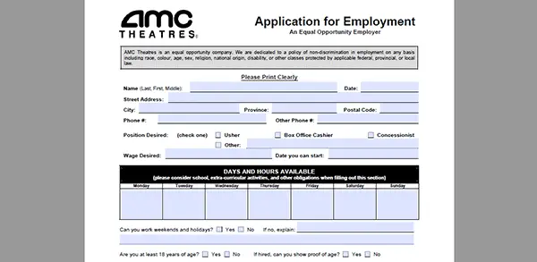 Amc Job Application Adobe Pdf Apply Online