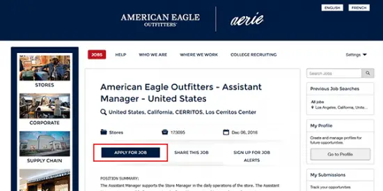 American Eagle Job Application Apply Online