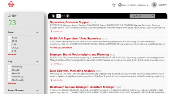 Arby's Job Application & Careers
