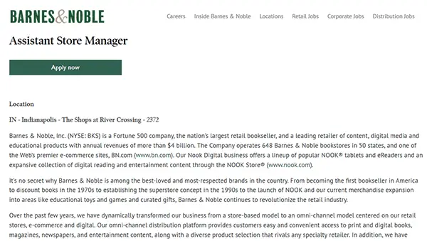 Barnes Noble Job Application Apply Online