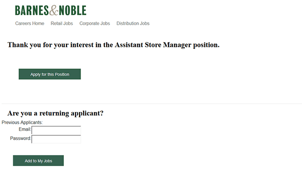 Barnes Noble Job Application Apply Online