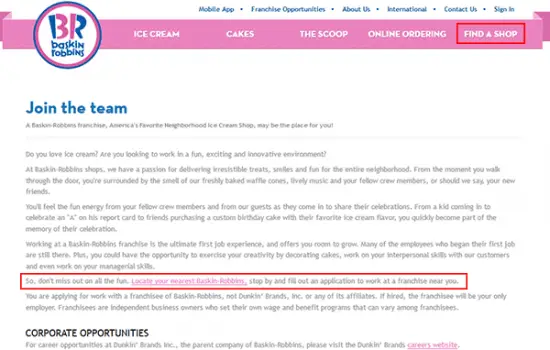 baskin robbins jobapplications positions layton cvs