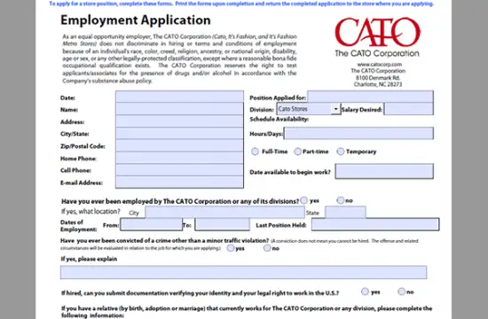 Cato Job Application Adobe Pdf Apply Online 2705