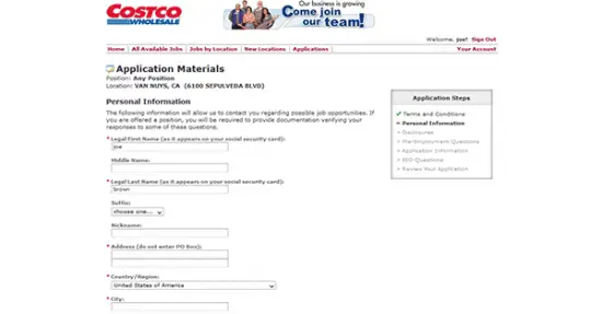 Costco Job Application Apply Online 7039