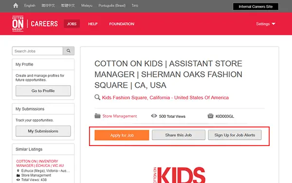 Cotton On Job Application Apply Online