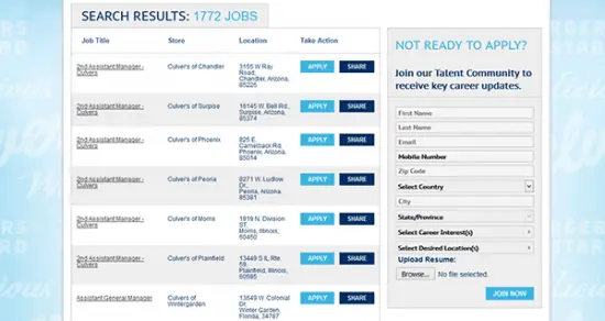 Culver's Job Application &amp; Careers