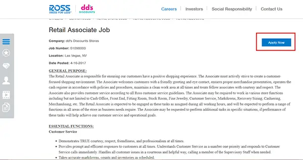 dd's DISCOUNTS Job Application & Careers