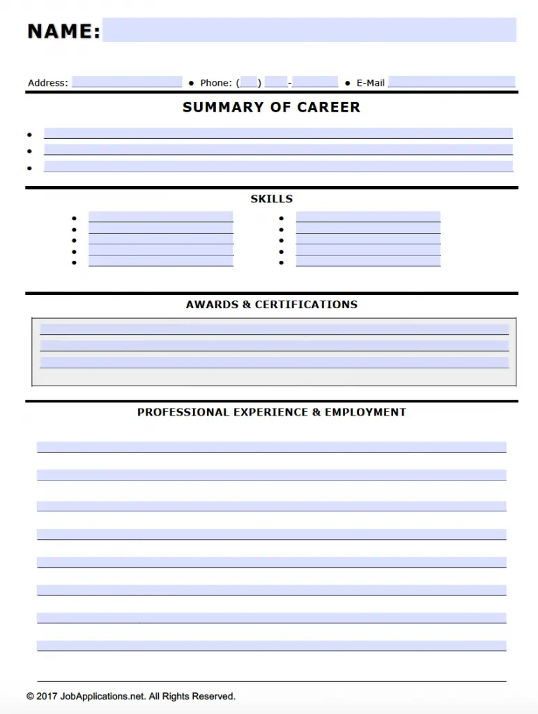 Fillable Job Application Forms in Adobe 