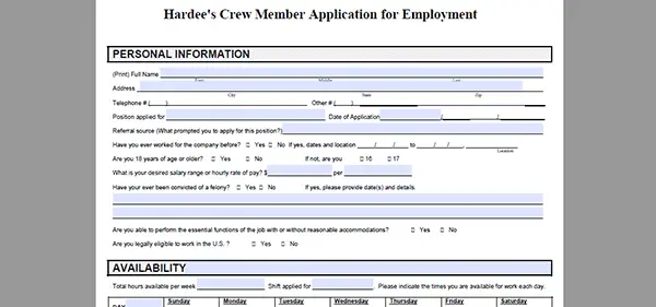 hardees apply online Adobe  Application  Online Hardee's Apply Job  PDF