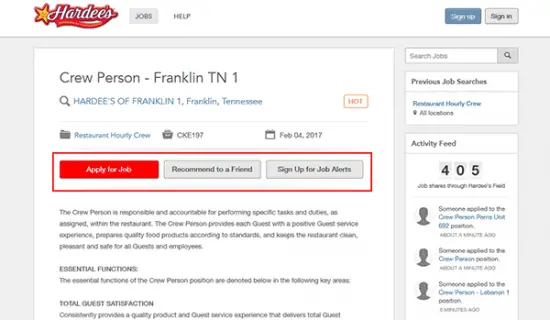 Hardee's Job Application &amp; Careers