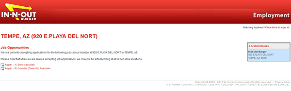 In N Out Job Application Careers In N Out Job Application Careers