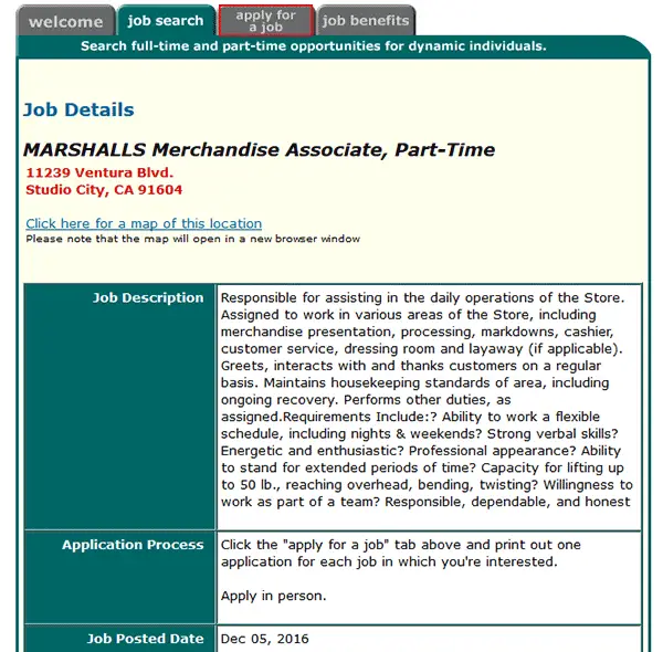 Marshalls Printable Application Marshalls Job Application Adobe PDF Apply Online