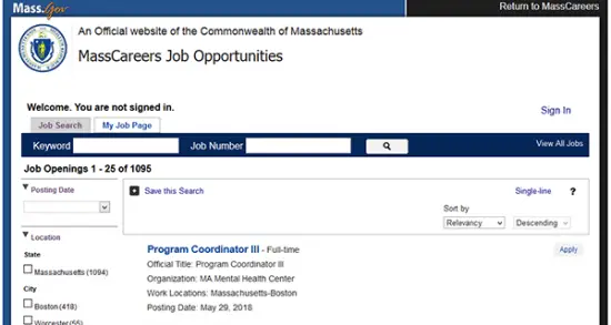 MassDOT Job Application Apply Online