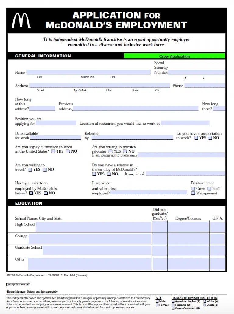 McDonald's Job Application & Careers