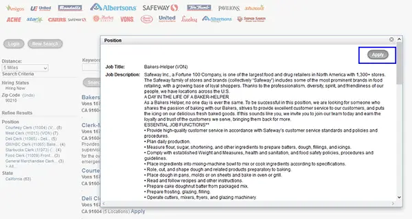 Safeway Job Application & Careers