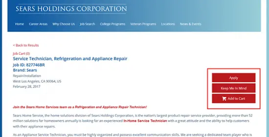 Sears Job Application Apply Online