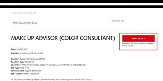 Sephora Job Application - Adobe PDF - Apply Online