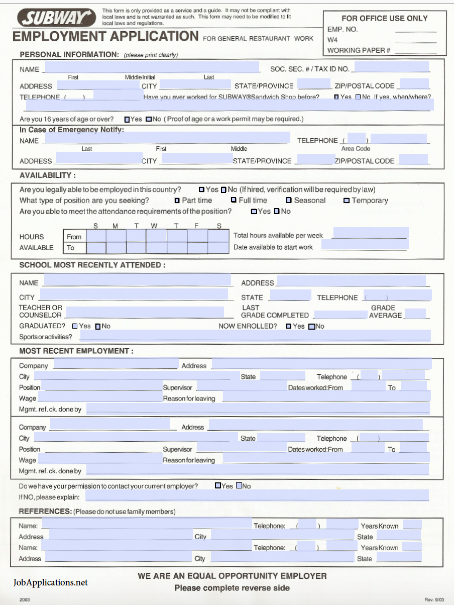 How To Apply For A Job At Subway Job Retro
