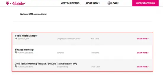 T-Mobile Job Application & Careers