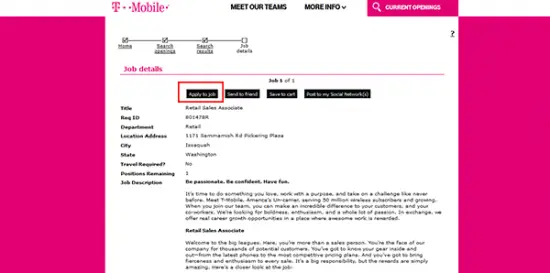 T-Mobile Job Application & Careers