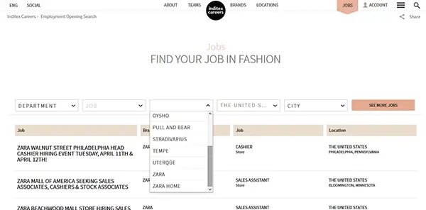 zara inditex jobs